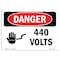 Signmission Safety Sign, OSHA Danger, 5" Height, 7" Width, 440 Volts, Landscape OS-DS-D-57-L-1011 - alternate 1